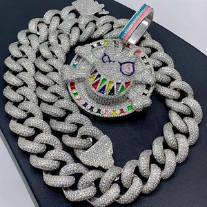 S925 Sterling Silver Hip Hop Fine Chains Necklaces Inspired Jesus Moissanite Pendant Fashionable Charm Jewelry USA Uk <b>Watch</b> - Product Image 1