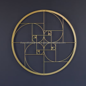 Art mural rond de style géométrique pour l'intérieur du bureau Déco indienne artisanale Creative Metal Simple Wall Art/Craft Easy Applicable - Product Image 2