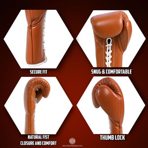 Premium Lace Up Boxing Gloves Genuine Leather Neoprene <b>Foam</b> <b>Padding</b> for Sparring Training Competition Custom Logo OEM Manufactur - Product Image 5