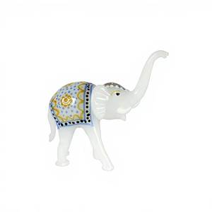 Figurine de paon en verre soufflé à la main avec détails bleus et verts, hauteur 14 cm, sculpture animale décorative - Product Image 4