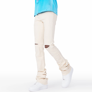 Pantalones Vaqueros de Trabajo para Hombre, Cintura Media, Corte Recto, Elásticos, Cierre de Botones, Transpirables, Colores Sólidos - Product Image 3