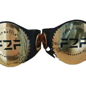 Ceinture de championnat BURAQ MMA SPORTS BRQ-BELT avec logo couleur personnalisé, plaques en laiton allié de 3 mm, boucle en acier 12x10, détection par aiguille - Product Image 1