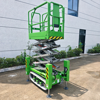 Harga Kompetitif 4m 6m 8m Self Propelled Crawler Scissor Lift Hydraulic Track Platform Crawler Scissor Lift