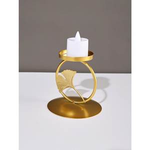 Modern gold Metal Tea <b>Light</b> Holder Candlestick Holder Set with Maple <b>Leaf</b> Design for Home Decoration - Product Image 2