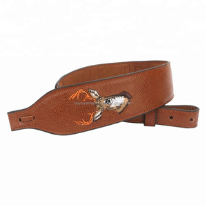 Funda de Piel de Lujo para Pistola con Parche Bordado, Fácil de Transportar, 5 Ranuras, Accesorios de Caza de Cuero Genuino - Product Image 4