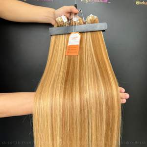 Precio al por mayor 100% cabello virgen vietnamita, extensiones de cabello Remy con doble trama a máquina, paquetes de cabello humano de color personalizado, tejido de cabello humano 100g - Product Image 2