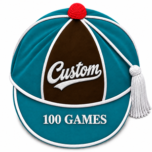 Casquette de présentation en velours en gros, casquette d'honneur sportive personnalisée, avec pompon doré et logo brodé, pour matchs de football et de rugby, cérémonies de remise des prix - Product Image 4