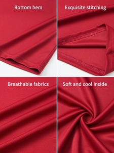 <b>Hot</b> Selling Premium Custom Mesh Practice Jersey Men's Short Sleeve Mesh Sport Wear Breathable Solid Color <b>Red</b> for Fitness - Product Image 6