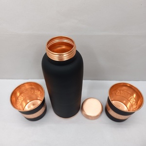 Pure <b>copper</b> water <b>bottle</b> for <b>drinking</b> traditional ayurvedic health benefits durable leak proof design for home office travel use - Product Image 2