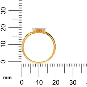 Bague en or jaune 10K et 12K avec diamant rond de 0,12 ct, design inspiré de la nature, feuille dorée et halo de diamants, pour femme - Product Image 4