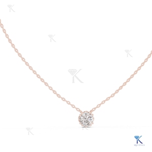 Lab Grown Diamond Cut Solitaire Floating <b>Pendant</b> Necklace 14K 18K <b>Solid</b> <b>Gold</b> Luxury Fine Women Dainty Jewelry Gift - Product Image 3