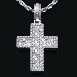 Collar de cadena cubana con colgante de oso de piedra natural chapado en oro macizo de 14K estilo hip-hop Iced Out - Product Image 3