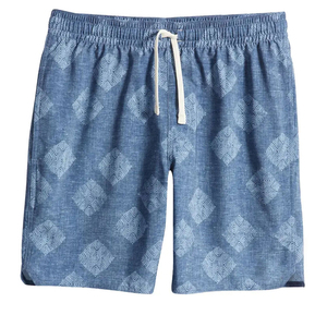 Custom Men Geometric Print Beach Shorts Quick Dry Swim Trunks <b>Elastic</b> Waist Summer Casual Swimwear OEM ODM Supplier - Product Image 1