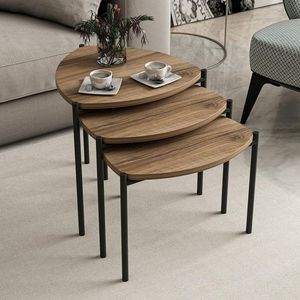 Unique Iron <b>Nesting</b> <b>Table</b> With Wooden Top Set For Creative Living Room Interior Design Furniture - Product Image 4