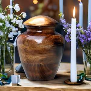 Modern Eco-Friendly Wooden Urn <b>for</b> Human and Pet <b>Ashes</b>-Customizable Size Memorial <b>Keepsake</b> Handmade - Product Image 4