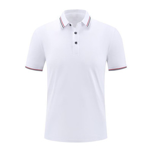 Camiseta Polo con Cuello a Rayas de Seda de Hielo con Diseño de Logotipo Personalizado OEM, Ropa de Trabajo y Camiseta Polo de Manga Corta de Algodón para Hombre - Product Image 2