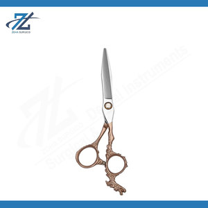 Ciseaux de barbier de qualité supérieure, lame de rasoir, ensemble de ciseaux de coiffure en couleur or avec magnifique étui en cuir et PU, kit de sécurité pour salon - Product Image 4