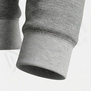 Men's Gray Hooded <b>Zip</b>-<b>Up</b> Sweatshirt Full Sleeve Casual Solid Color Cotton Tracksuit <b>Top</b> with Side Pockets Autumn Wear - Product Image 6