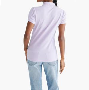 Camiseta Polo para Mujer de Color Único, Fabricante, Logotipo Personalizado, Algodón Piqué, OEM, ODM, Precio al por Mayor - Product Image 5