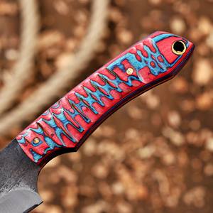 Couteau EDC à lame fixe personnalisé Nordic Forge, fourreau Pancake, 6 pouces, lame pleine longueur, pointe tombante, pour le dépecage, le camping et la chasse, acier 12c27 - Product Image 5