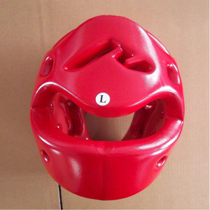 Protège-tête de boxe en cuir PU rouge à rayures, résistant aux chocs, avec fermeture à boucle, visière transparente, pour adultes, unisexe, utilisation universelle - Product Image 2