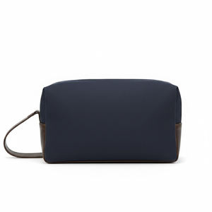 Custom Logo Grid Leather Zipper <b>Pouch</b> Shaving Dopp Kit <b>Mens</b> Travel Toiletry Bag PU Business Cosmetic Bag <b>for</b> Man - Product Image 4