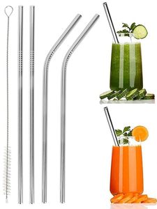 Premium Quality Eco-Friendly Barware Cocktail Mocktail Drinking Stainless Steel <b>Straw</b> Reusable Accessories with Cleaning Brush - Product Image 3