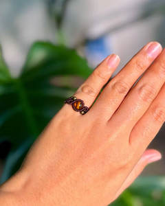 Anillo de Macramé Hecho a Mano, Estilo Boho, Ajustable, con Piedra Natural Certificada IGI, Chapado en Oro de 14K, Joyería Unisex - Product Image 5