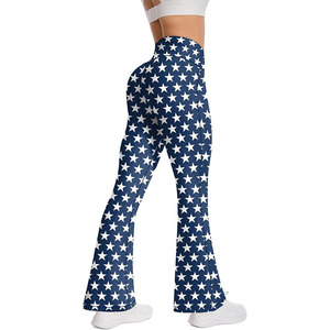 Women's <b>Flared</b> <b>Leggings</b> Solid High Waisted Bootcut Yoga Pants Seamless - Product Image 1
