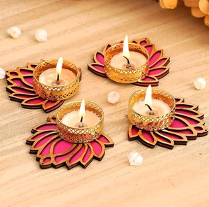 Party Metal Tealight Holder Traditional Style Diwali Decor Candle <b>Stand</b> Celebration Decor - Product Image 1