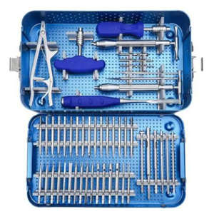 Kit d'instruments chirurgicaux pour traumatismes orthopédiques avec pinces de maintien osseux, plaques, vis, forets, tarauds pour petits fragments par Dentavex - Product Image 1