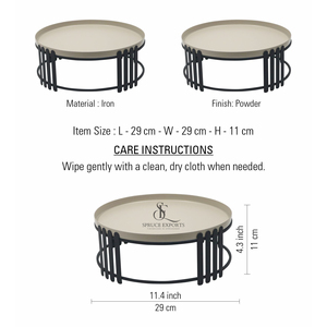 Modern Round Shape Metal Cake Stand Grey Serving Platter With Matte Black Geometric Base For Dessert Display & Party Decor - Product Image 4