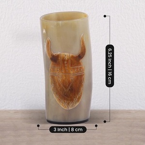 Best Selling Hand-made Modern Eco-Friendly Buffalo Horn Natural Shape <b>Beer</b> Tumbler Graduation New Year Uttar Pradesh F S - Product Image 4