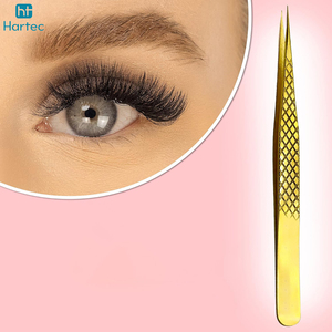 1 Pcs Gold Color Stainless Steel Straight Fiber Tip, Eyelash Extension Tweezers Eyelash Extension Tweezers Makeup Tools - Product Image 6
