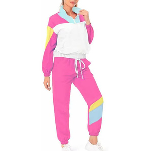 Conjunto Deportivo de Mujer con Bloques de Color, Manga Larga, Tejido de Poliéster, Corte Holgado, Largo hasta el Tobillo, con Bolsillos y Cuello Vuelto - Product Image 4