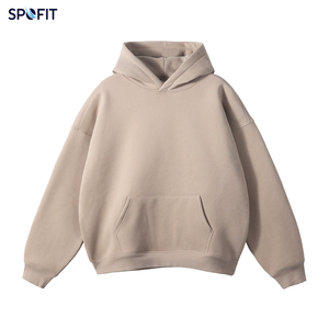 Custom <b>Men</b>’s Oversized <b>Hoodie</b> Blue <b>Grey</b> Blank <b>Plain</b> Fleece Drop Shoulder Kangaroo Pocket Multi Color Streetwear Hoodies OEM - Product Image 5