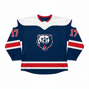 Maillot de hockey sur glace personnalisé imprimé respirant de haute qualité 100% polyester, meilleure qualité en gros avec nom et numéro - Product Image 1