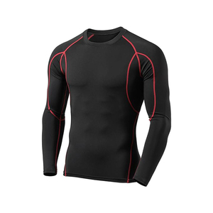 Maillot de compression haute qualité pour hommes, séchage rapide, en Spandex, pour MMA, BJJ, entraînement en salle de sport, manches longues, vente en gros - Product Image 2