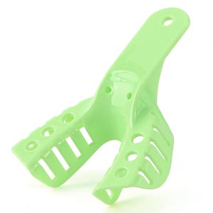 Professional 12 Pcs Autoclavable Plastic Dental Impression Trays Set | Perforated Reusable Rigid Trays <b>Bag</b> 6 <b>Small</b> Lower - Green - Product Image 5