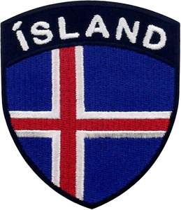 Patch brodé drapeau d'Islande, emblème national islandais, à coudre ou à thermocoller - Product Image 1