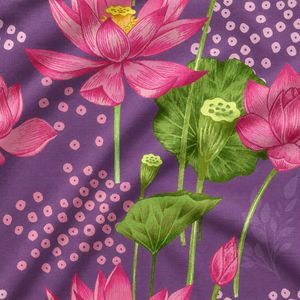 Marrakesh Flora Cotton-Flex Digital Tropical Eclectic Premium Slub <b>Fabric</b> Aura Botanical Digital Print Cotton-Flex - Product Image 3