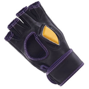 Guantes de Entrenamiento de MMA de Cuero Nuevos al por Mayor, Negros Completamente, de Medio Dedo, Profesionales para Lucha, Muay Thai, con Correa - Product Image 6