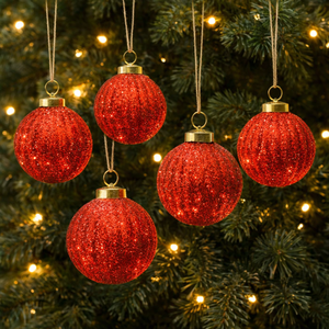 Boule de Noël suspendue en verre transparent, ornement décoratif pour l'arbre de Noël, pour les fêtes |   Décoration d'Intérieur Élégante et Saisonnienne - Product Image 4