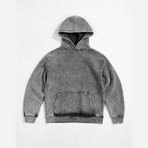 Custom Acid Washed Premium Quality Oversized 100% Cotton Zippers Pullover Sweatshirt Terry Thickened Plain Oversized Mens Hoodie - Product Image 1