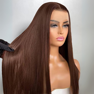 Brown Super Double Drawn <b>Cheap</b> Best Selling Bone Straight Hair Reliable Supplier Human Hair <b>Extensions</b> Lace Front HD Lace - Product Image 1