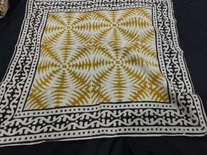 Foulard carré ethnique en coton fait main, imprimé à la main, motif floral, ensemble cravate et bandeau, doux pour la peau, cadeau d'été, Saint-Valentin - Product Image 3