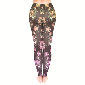 Leggings de Yoga para Mujer, Largo hasta el Tobillo, Diseño Nuevo, Estampado de Rosas Negras, Suaves y Elásticas, Proveedor Directo de Pakistán - Product Image 2