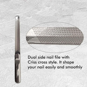 Lime à ongles professionnelle double face en acier inoxydable, instrument de manucure et pédicure de haute qualité - Product Image 4