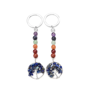 High quality Crystal Keychain Lapis lazuli Seven Chakra <b>Key</b> <b>chain</b> Natural Stone <b>Key</b> <b>Holder</b> Gifts for Women <b>Key</b> <b>Chain</b> wholesale - Product Image 3