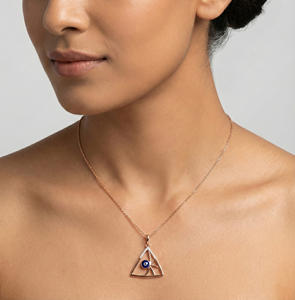 Collar con Colgante de Diamante Natural de 0.06 Quilates, Corte Brillante Redondo, Color H-I, Claridad VS-SI, Oro Sólido, Elegante Solitario para Mujer - Product Image 1